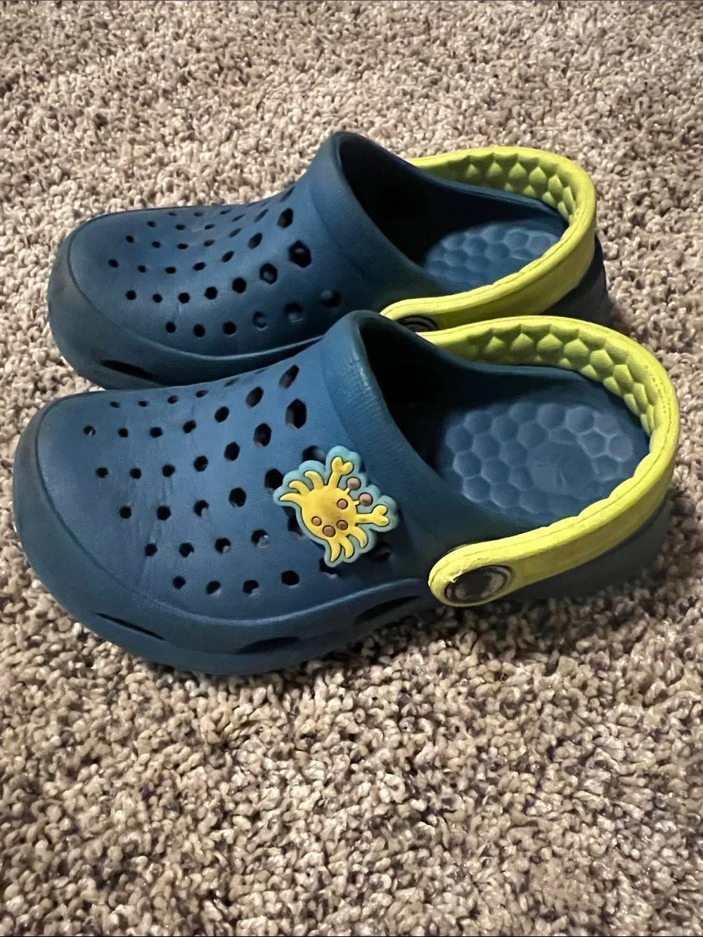 Kids Navy and Yellow Water-Ready Slip-On Sandals